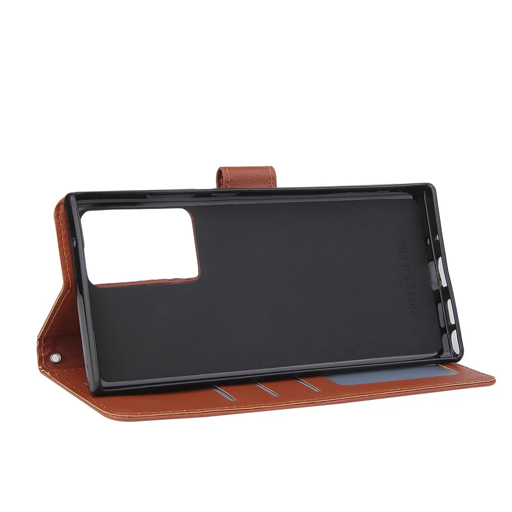 For Samsung Note 20/Note 20 Ultra PU Leather Three-card Photo Frame Front Buckle Mobile Phone shell Rose gold