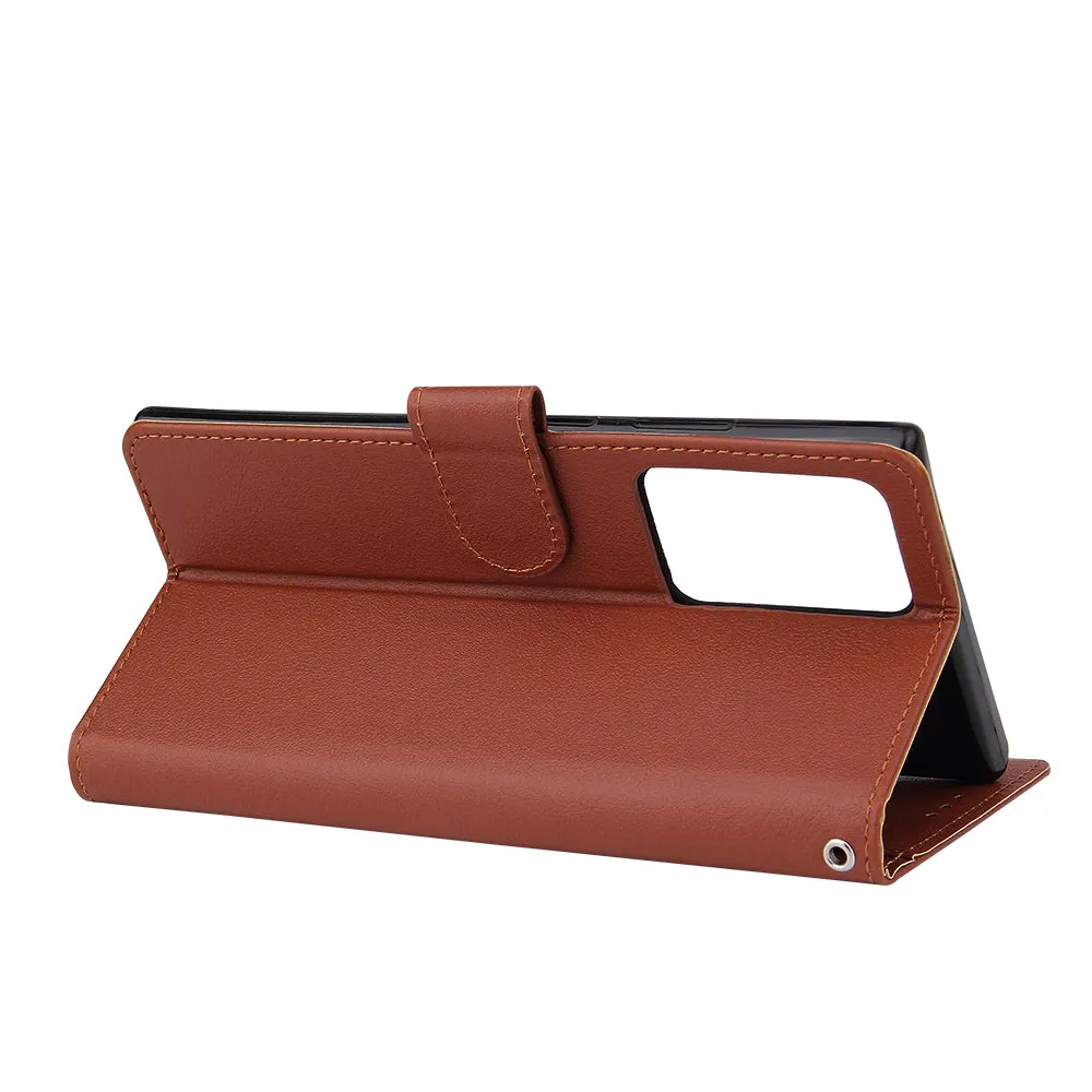 For Samsung Note 20/Note 20 Ultra PU Leather Three-card Photo Frame Front Buckle Mobile Phone shell Rose gold