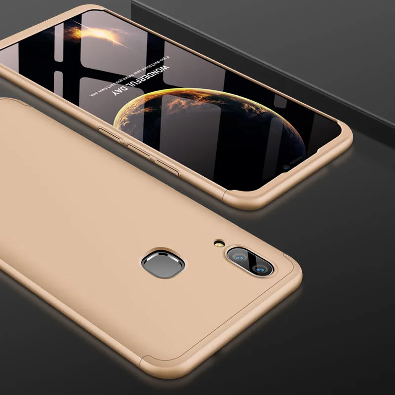 For VIVO V9/Y85/Z1 Slim 3 in 1 Hybrid Hard Case Full Body 360 Degree Protection Back Cover red
