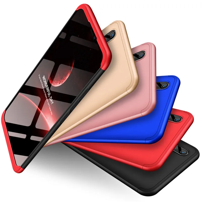 For VIVO V9/Y85/Z1 Slim 3 in 1 Hybrid Hard Case Full Body 360 Degree Protection Back Cover red