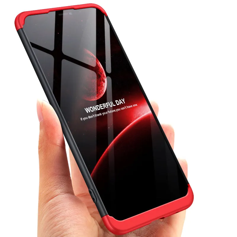 For VIVO V9/Y85/Z1 Slim 3 in 1 Hybrid Hard Case Full Body 360 Degree Protection Back Cover Rose gold