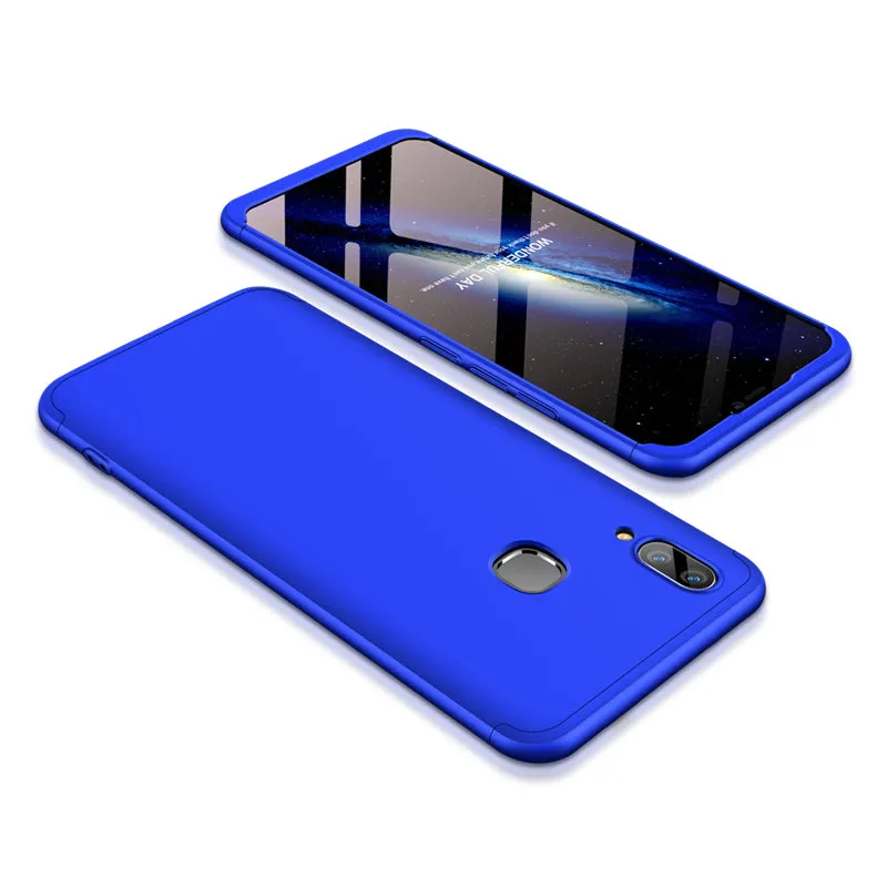 For VIVO V9/Y85/Z1 Slim 3 in 1 Hybrid Hard Case Full Body 360 Degree Protection Back Cover Rose gold