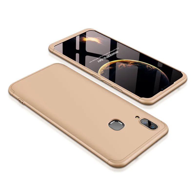 For VIVO V9/Y85/Z1 Slim 3 in 1 Hybrid Hard Case Full Body 360 Degree Protection Back Cover Rose gold