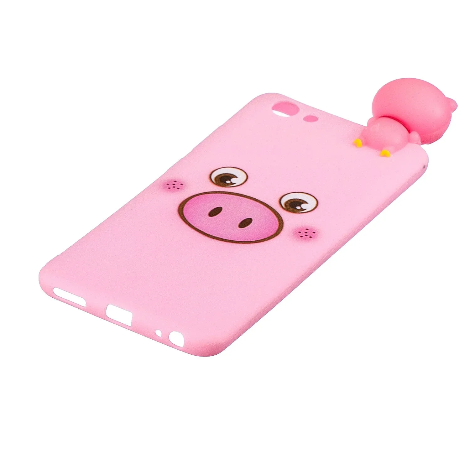 For VIVO Y71 3D Cute Coloured Painted Animal TPU Anti-scratch Non-slip Protective Cover Back Case Small pink pig