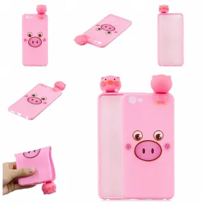 For VIVO Y71 3D Cute Coloured Painted Animal TPU Anti-scratch Non-slip Protective Cover Back Case Small pink pig