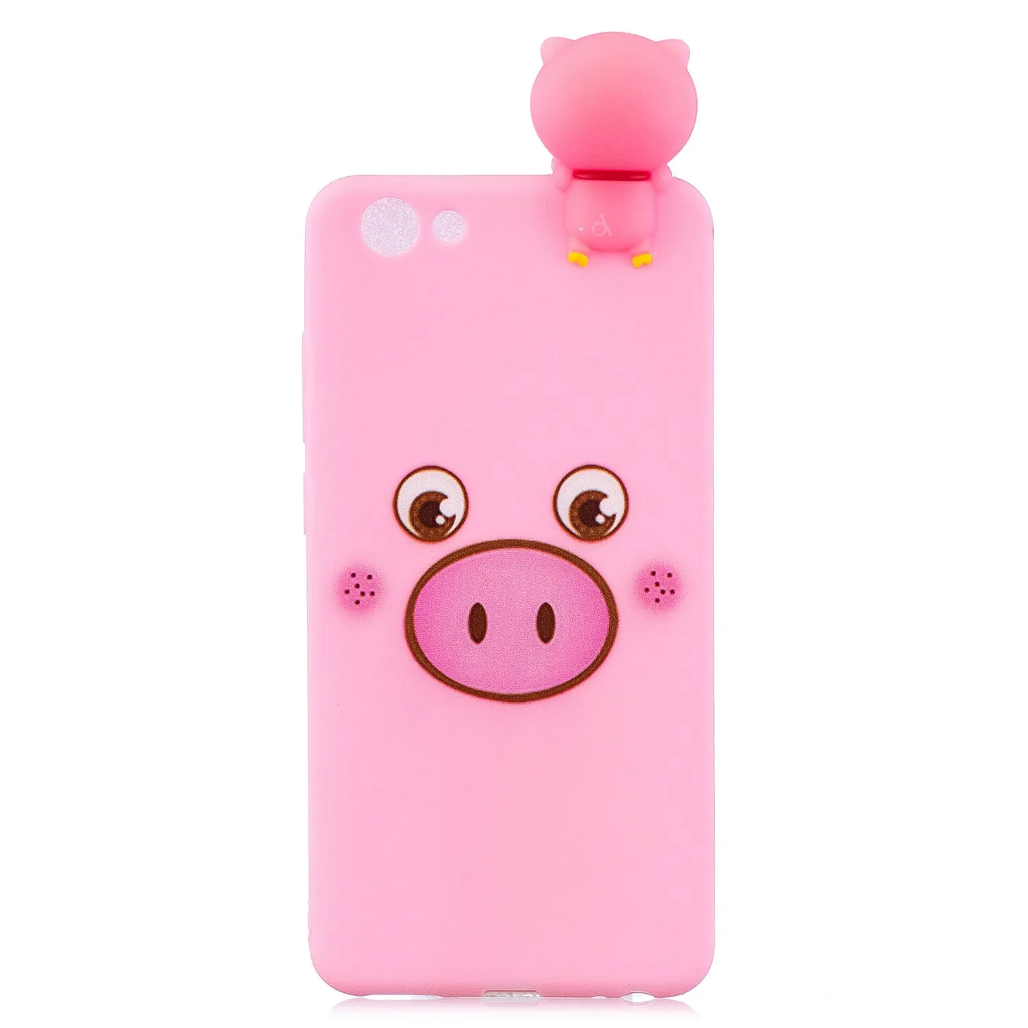 For VIVO Y71 3D Cute Coloured Painted Animal TPU Anti-scratch Non-slip Protective Cover Back Case Small pink pig