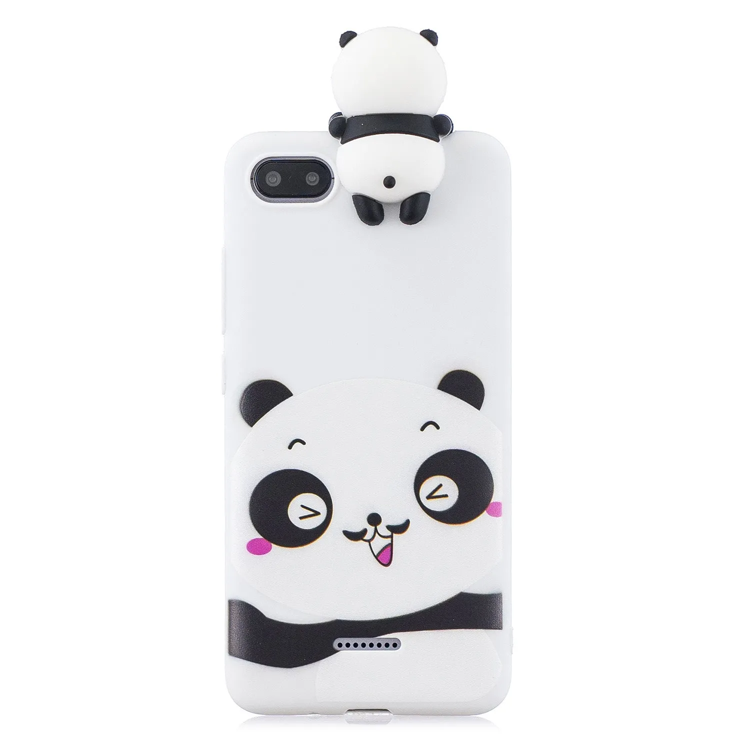 For XIAOMI Redmi 6A 3D Cartoon Lovely Coloured Painted Soft TPU Back Cover Non-slip Shockproof Full Protective Case Light blue