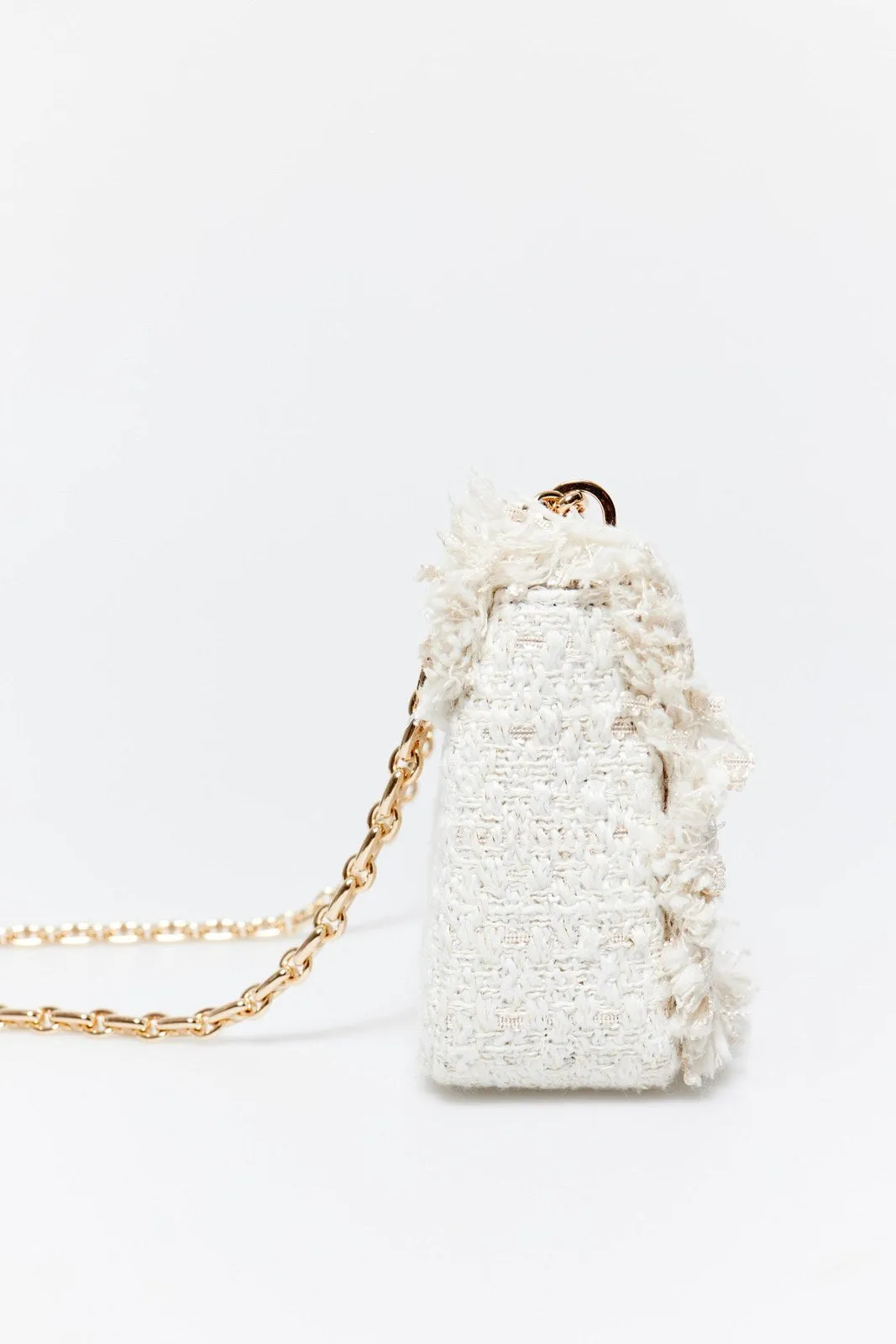 Fringed Woven Crossbody - Crude