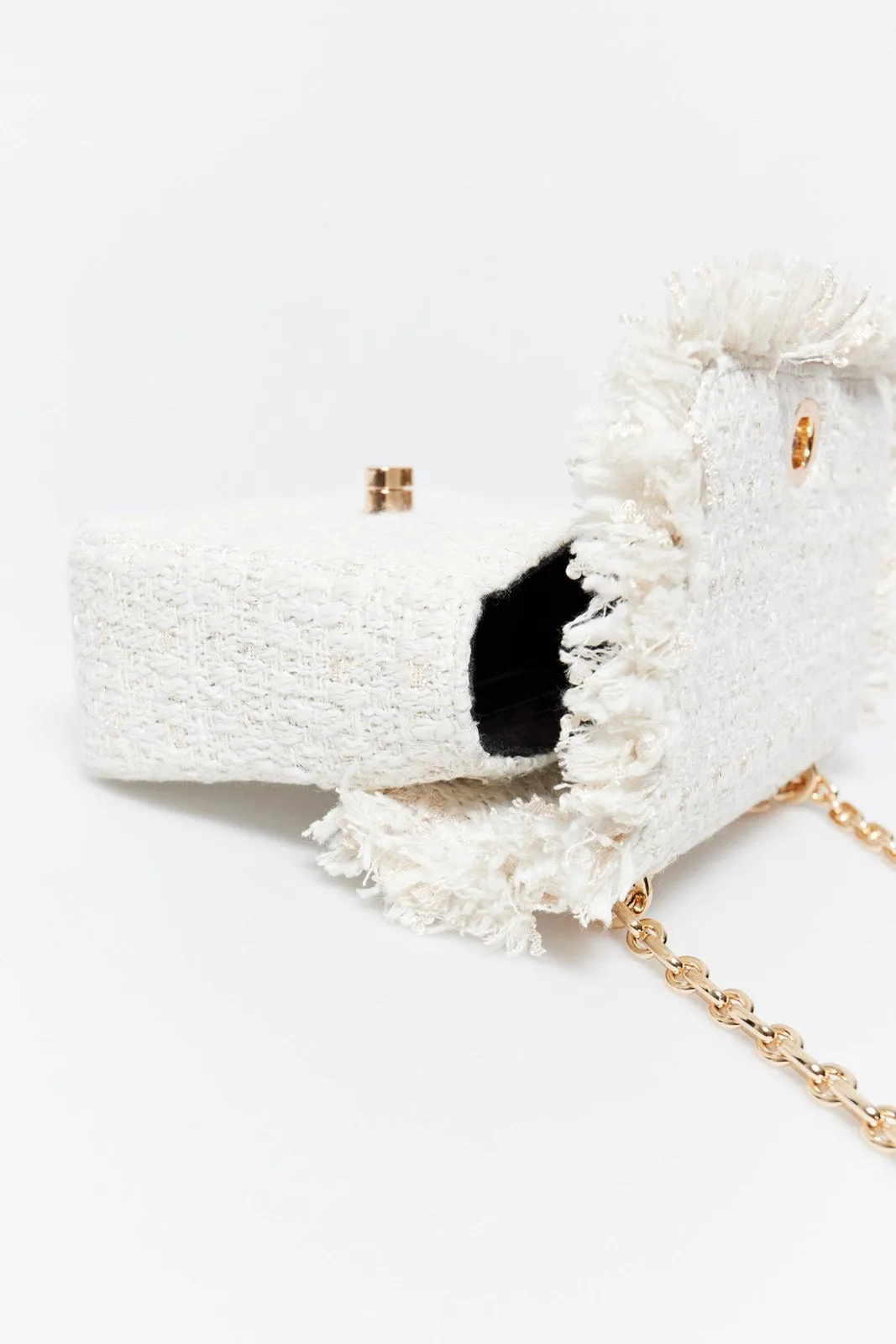Fringed Woven Crossbody - Crude