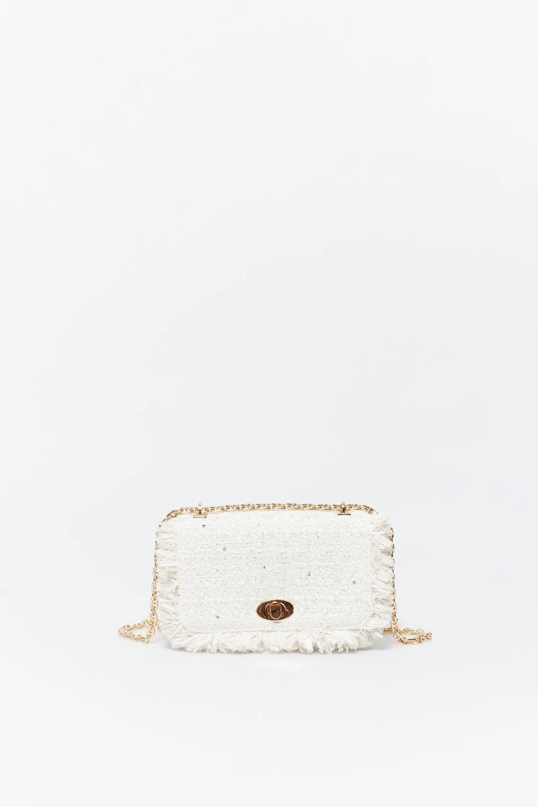 Fringed Woven Crossbody - Crude