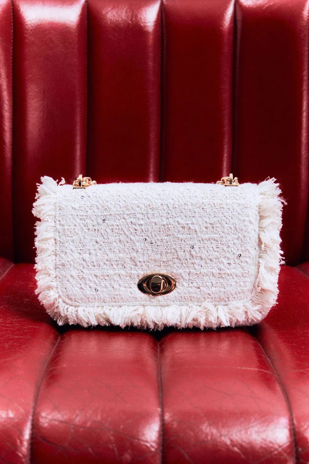 Fringed Woven Crossbody - Crude