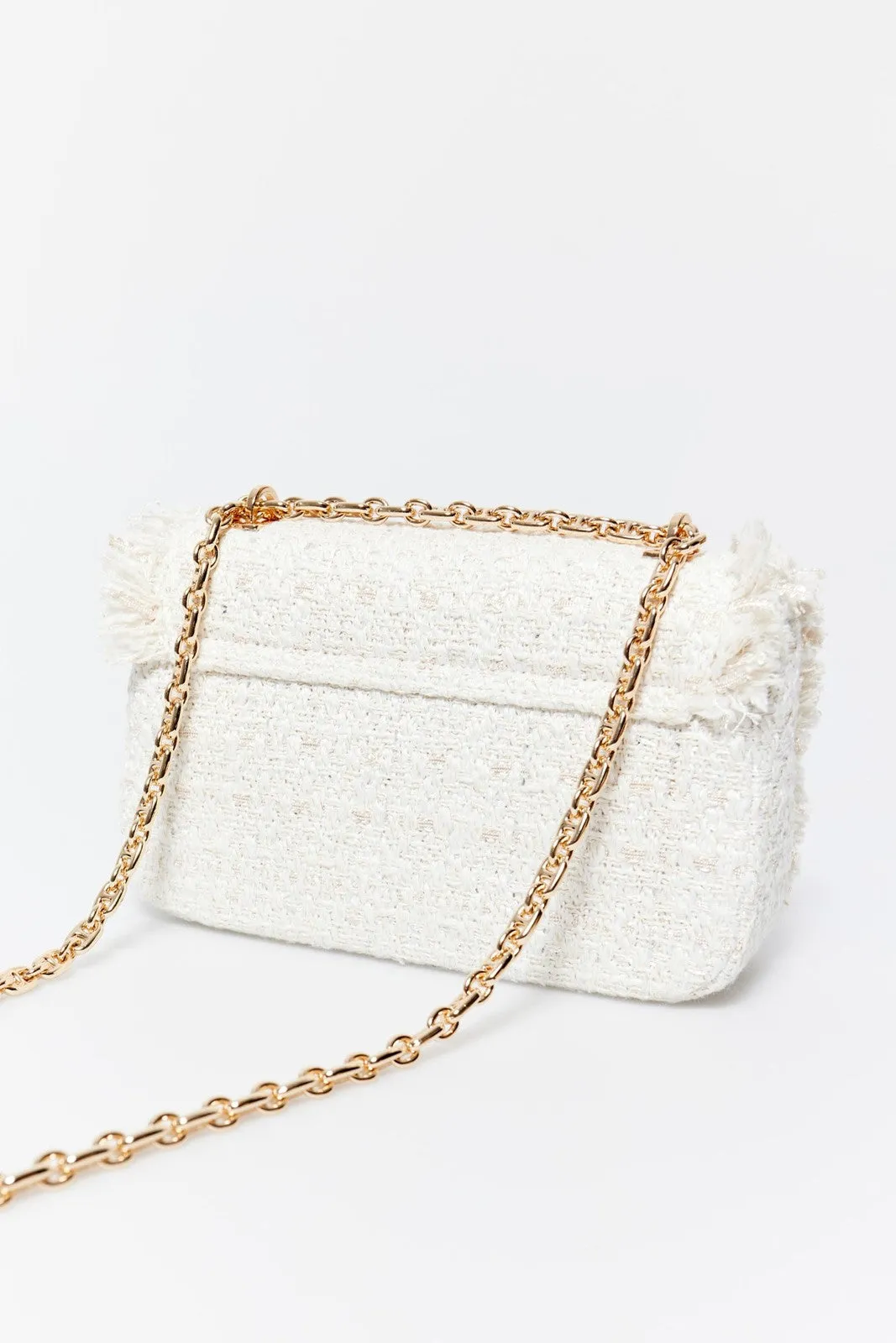 Fringed Woven Crossbody - Crude