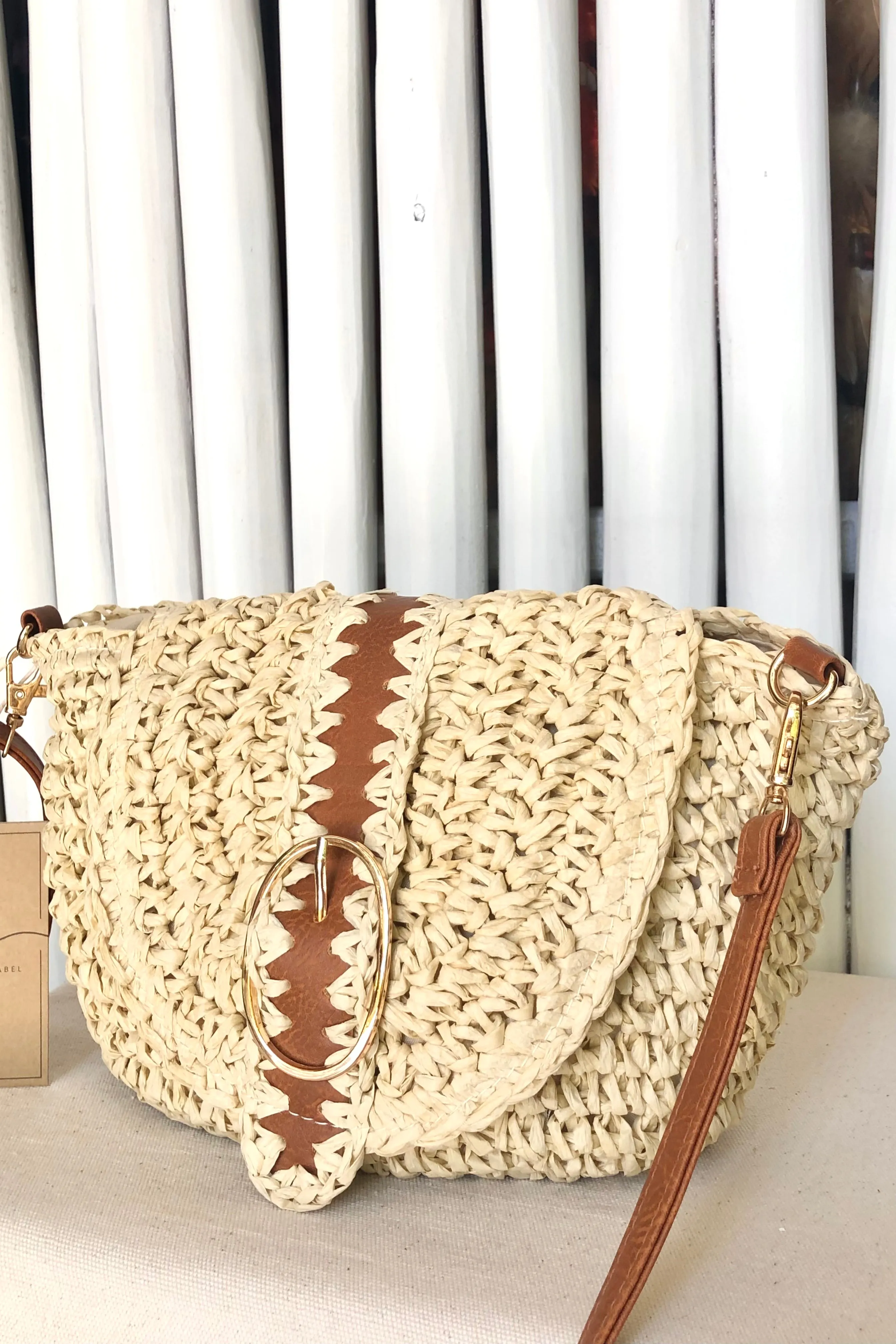 Front Flap Crossbody Bag with Buckle Detail