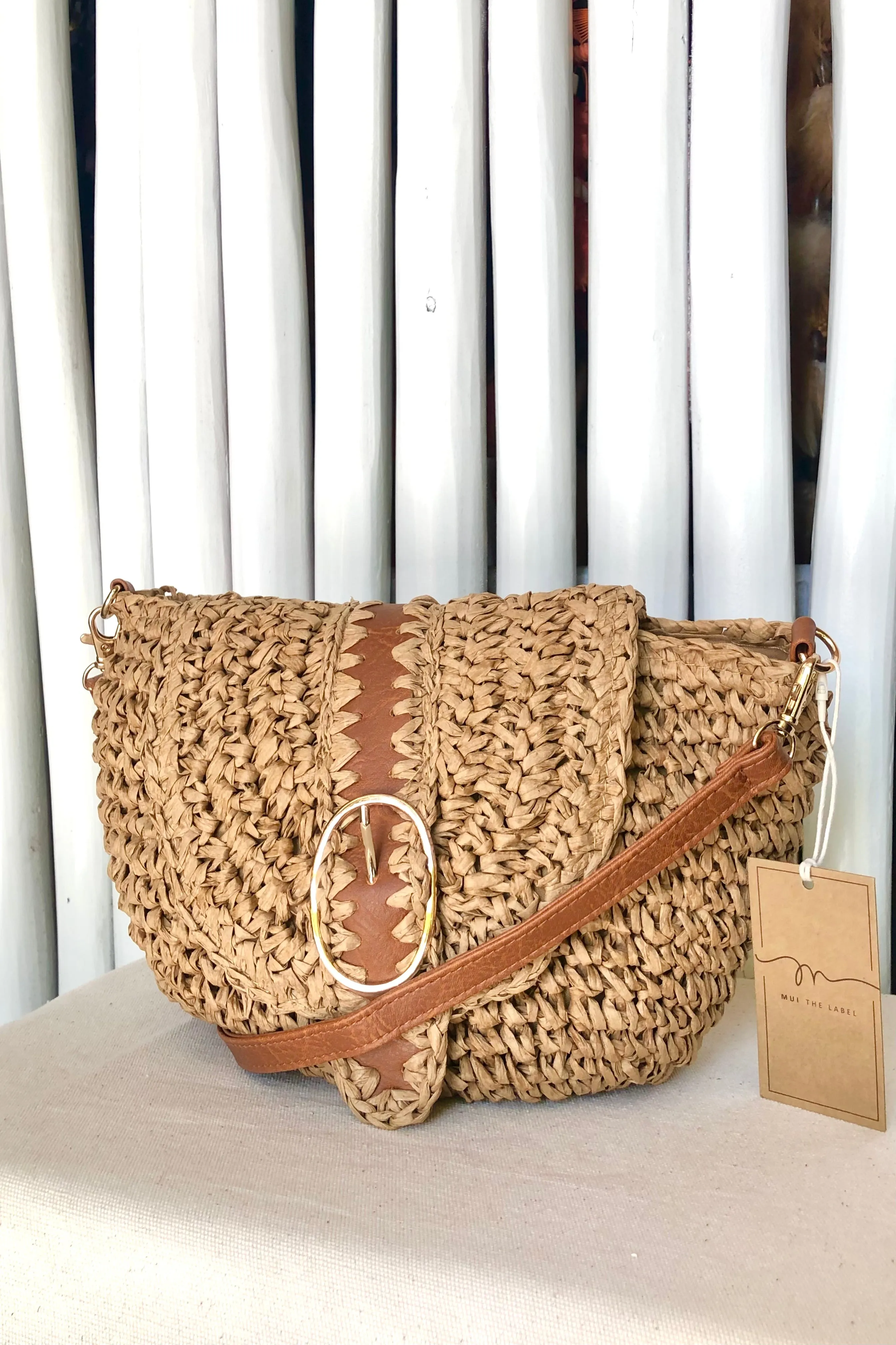 Front Flap Crossbody Bag with Buckle Detail