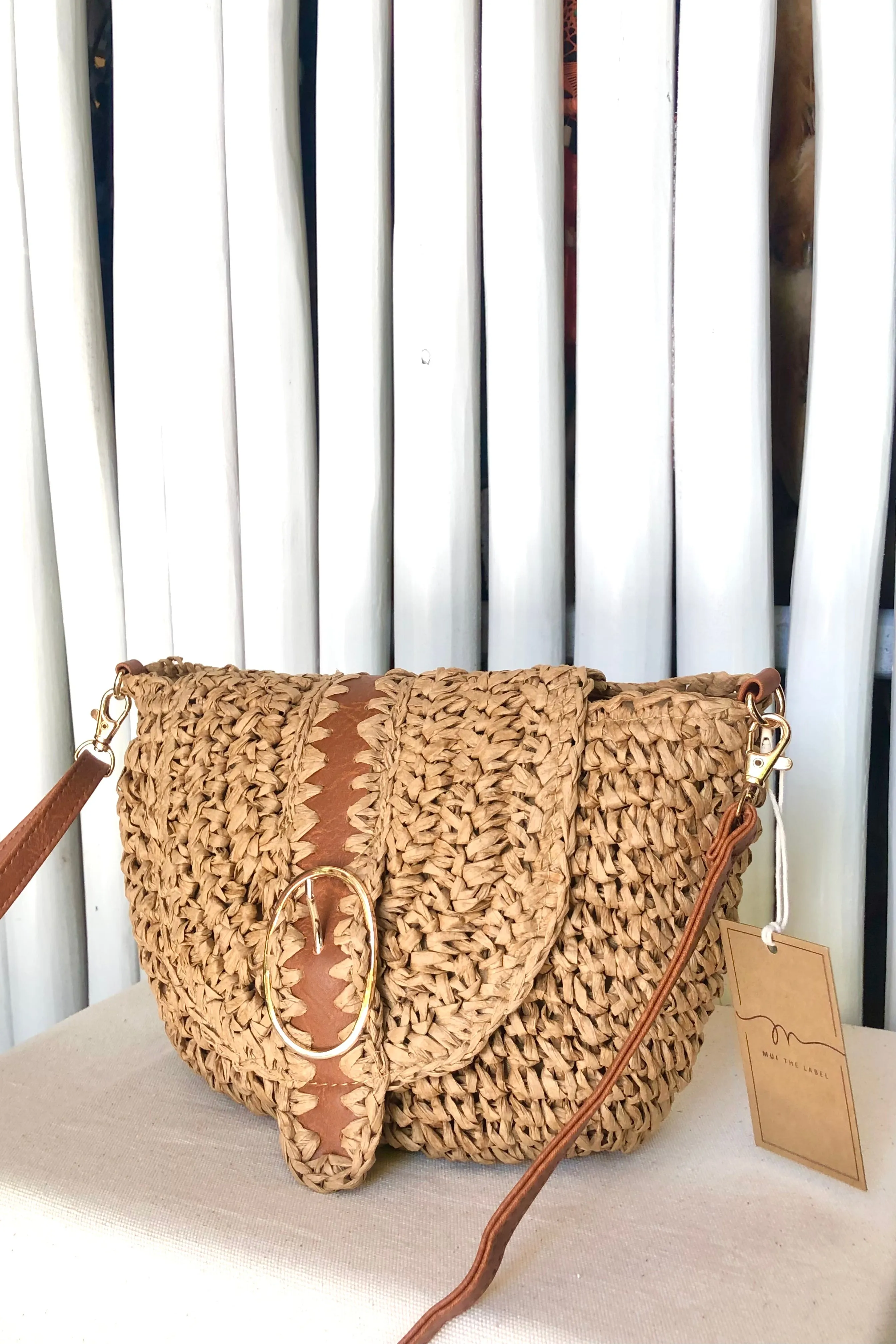 Front Flap Crossbody Bag with Buckle Detail