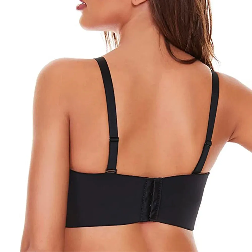 Full Support Non-Slip Convertible Bandeau Bra - Strapless Push up Bra