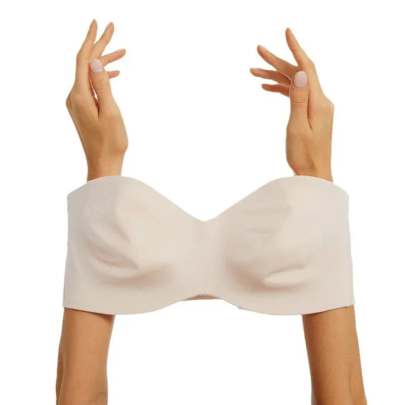 Full Support Non-Slip Convertible Bandeau Bra - Strapless Push up Bra