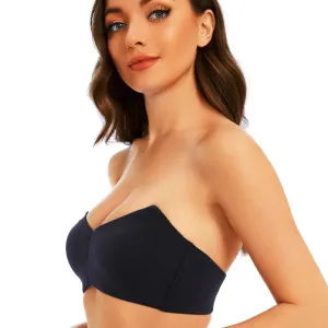 Full Support Non-Slip Convertible Bandeau Bra - Strapless Push up Bra