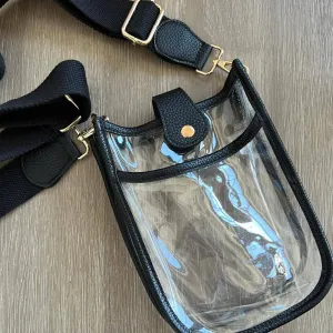 Game Day Mini Clear Crossbody Bag: Black