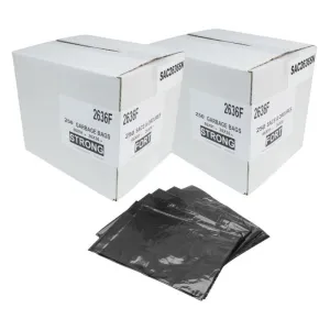 Garbage Trash Bags Strong 26" x 36" Black 2 Boxes of 250