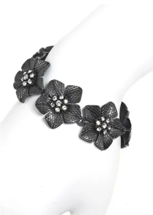 Garden of Love Hematite Flower Bracelet