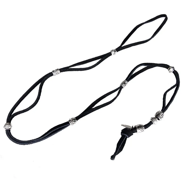 Genuine Leather Adjustable Boho Strap (Black)