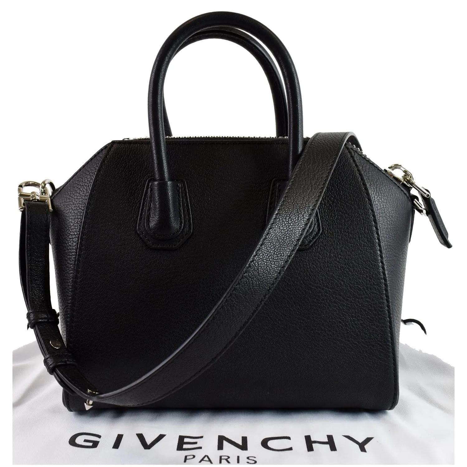 GIVENCHY Antigona Mini Grained Leather Shoulder Bag Black