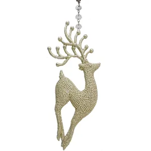 GLITTER CHAMPAGNE "PRANCING" REINDEER (Set 1) MAGNETIC CHANDELIER ORNAMENT