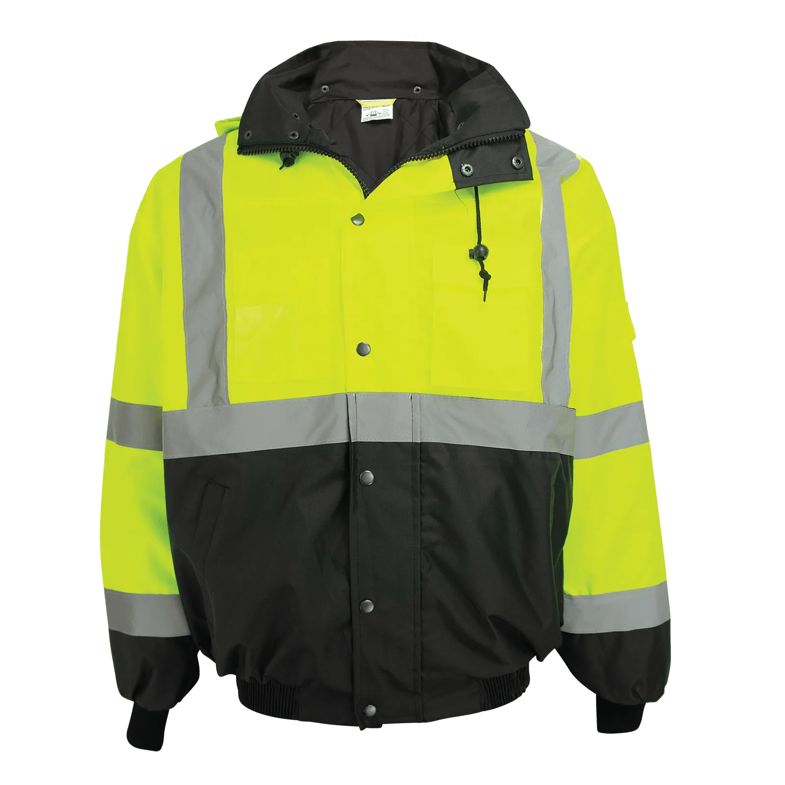 Global Glove & Safety GLO-EB1 FrogWear HV High Visibility Black Interior Winter Bomber Jacket