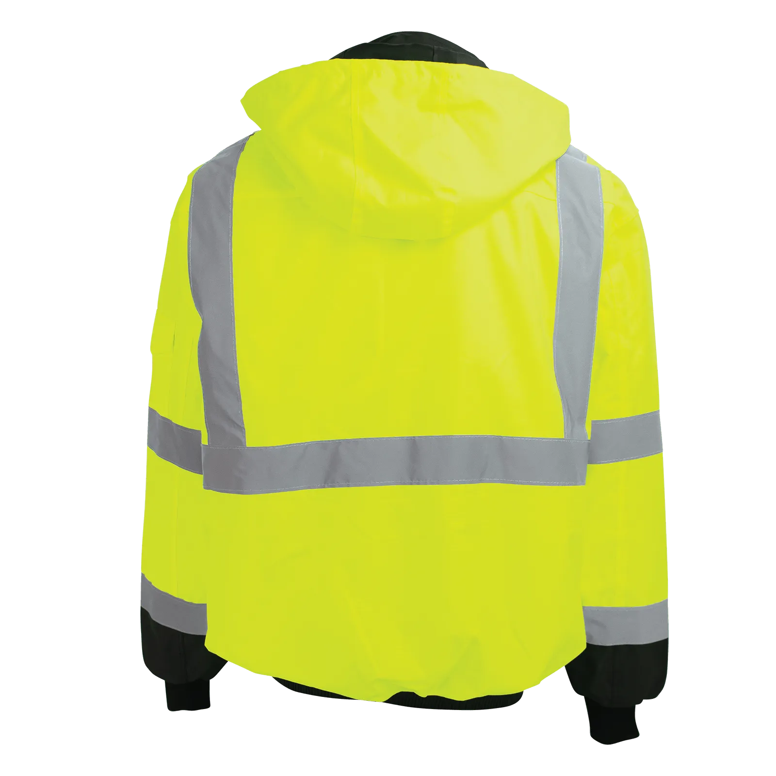 Global Glove & Safety GLO-EB1 FrogWear HV High Visibility Black Interior Winter Bomber Jacket