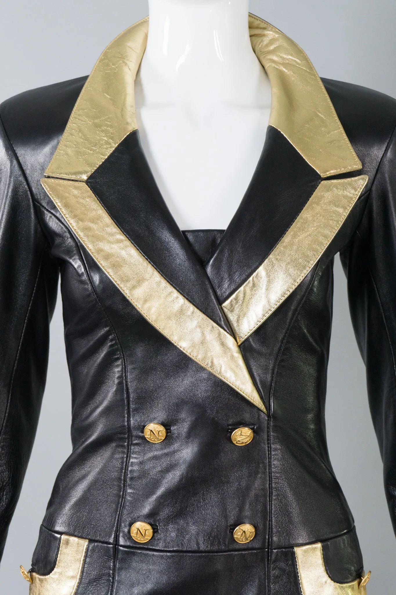 Gold Tipped Leather Dress
