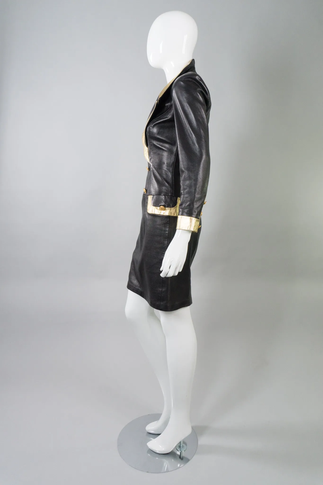 Gold Tipped Leather Dress