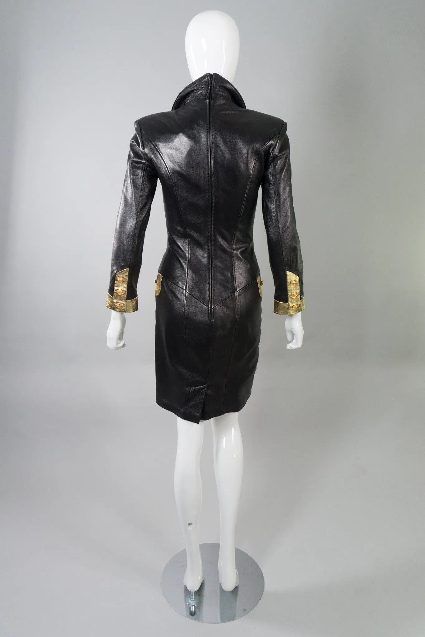 Gold Tipped Leather Dress