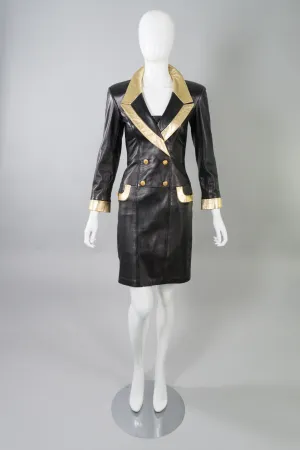 Gold Tipped Leather Dress