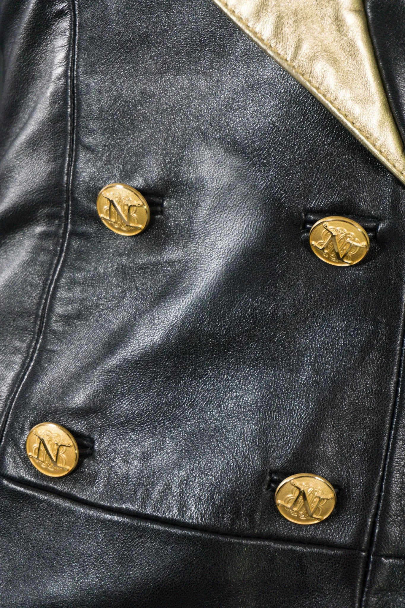 Gold Tipped Leather Dress