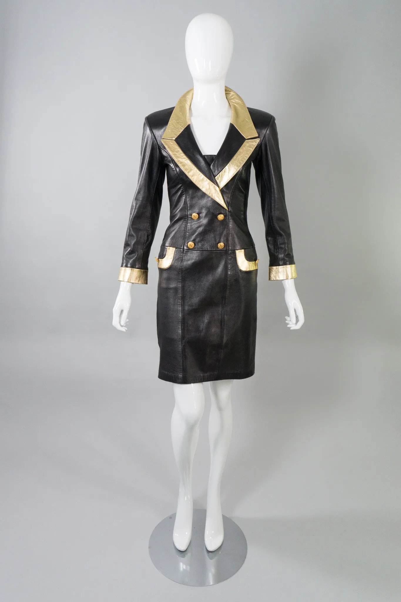 Gold Tipped Leather Dress