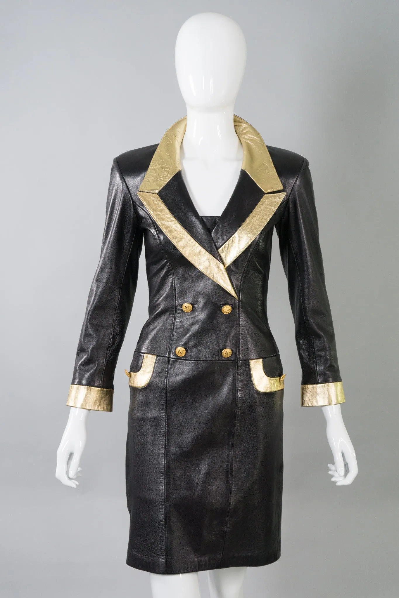 Gold Tipped Leather Dress