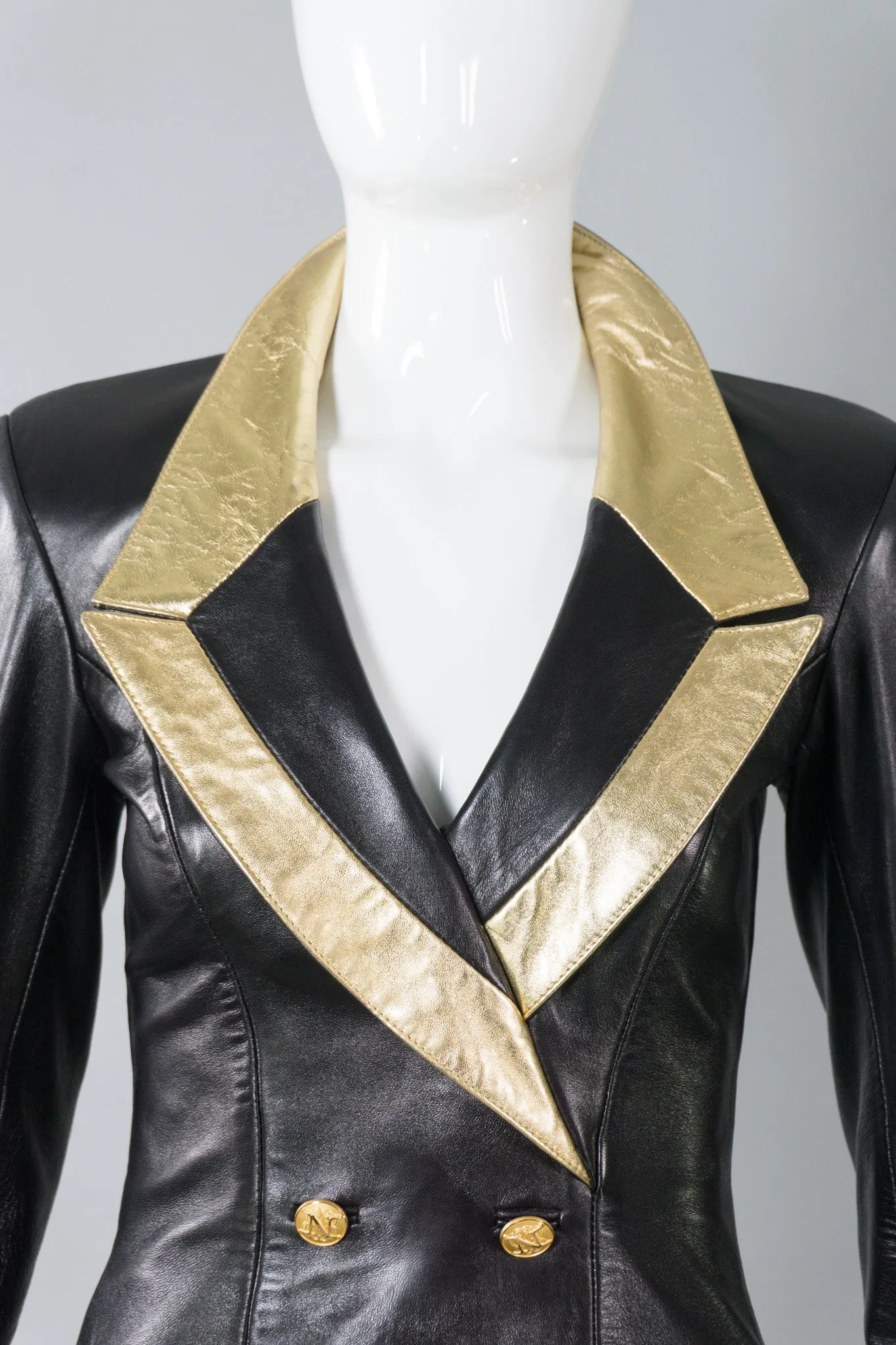 Gold Tipped Leather Dress