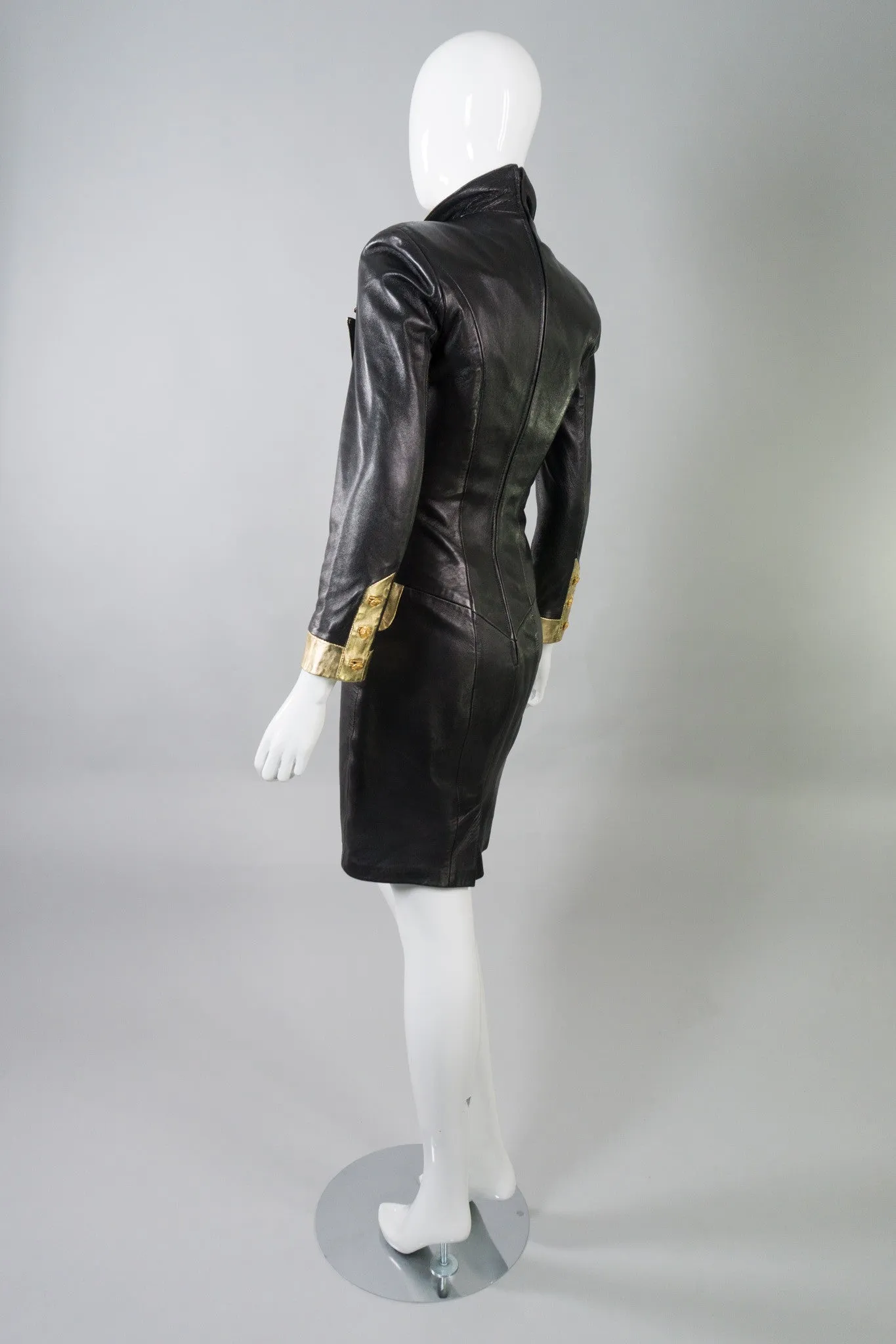 Gold Tipped Leather Dress