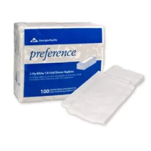 GP PRO - 1/8 Fold Dinner Napkins, 15 x 16, White, 100/Pack 31436
