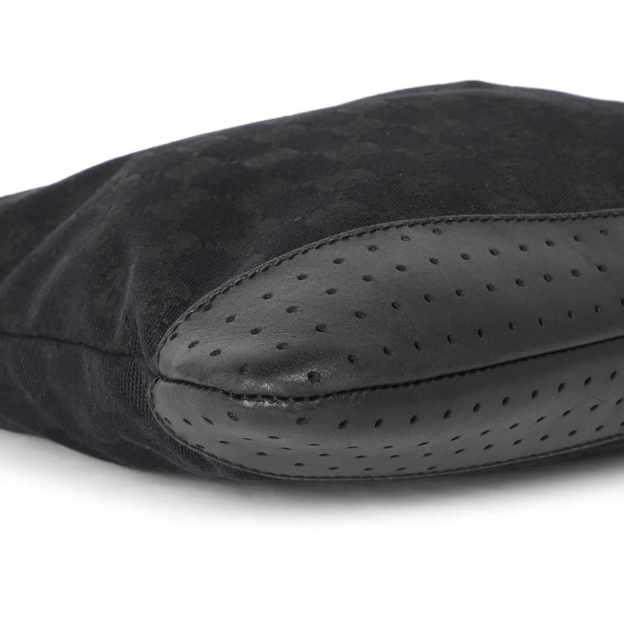 Gucci Black Monogram Perforated Flat Messenger