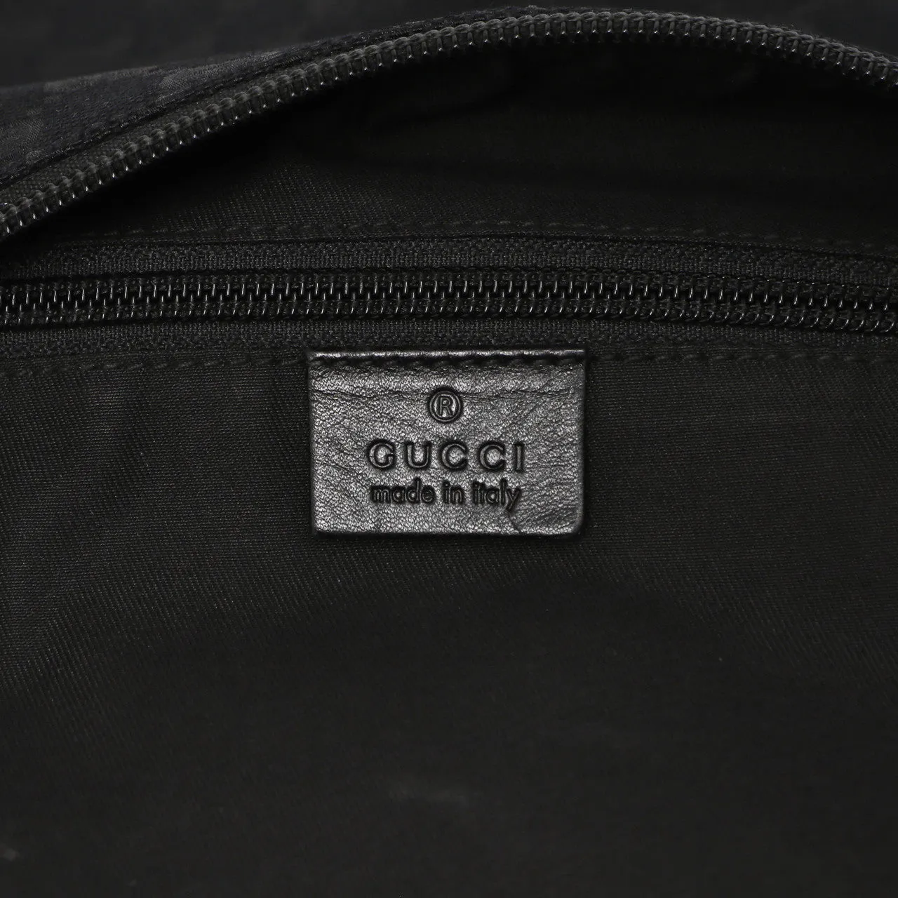 Gucci Black Monogram Perforated Flat Messenger
