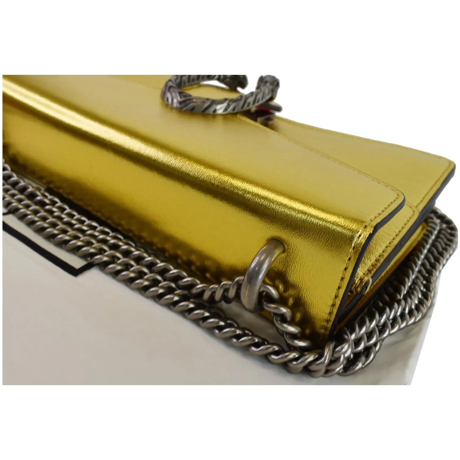 GUCCI Dionysus Small Satin Shoulder Bag Gold 400249