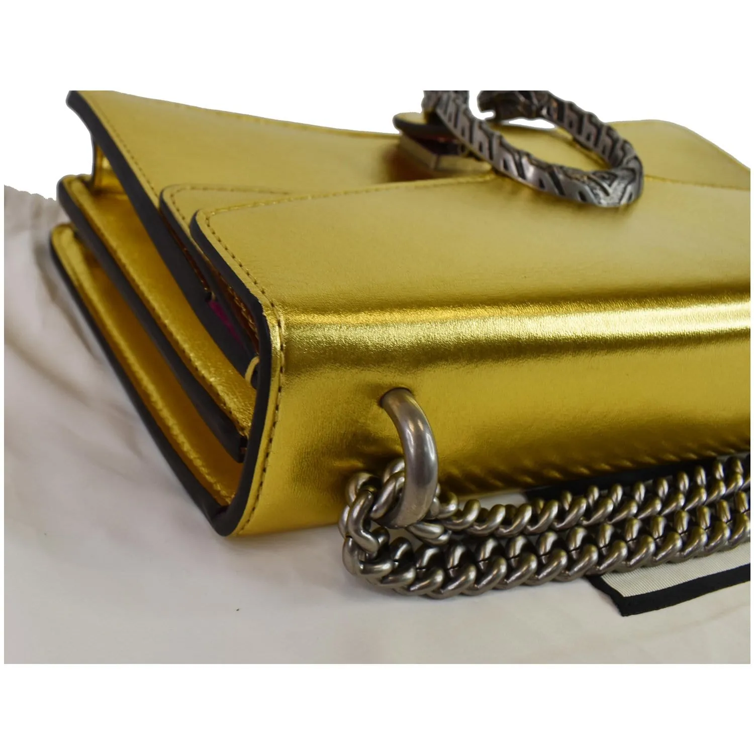 GUCCI Dionysus Small Satin Shoulder Bag Gold 400249