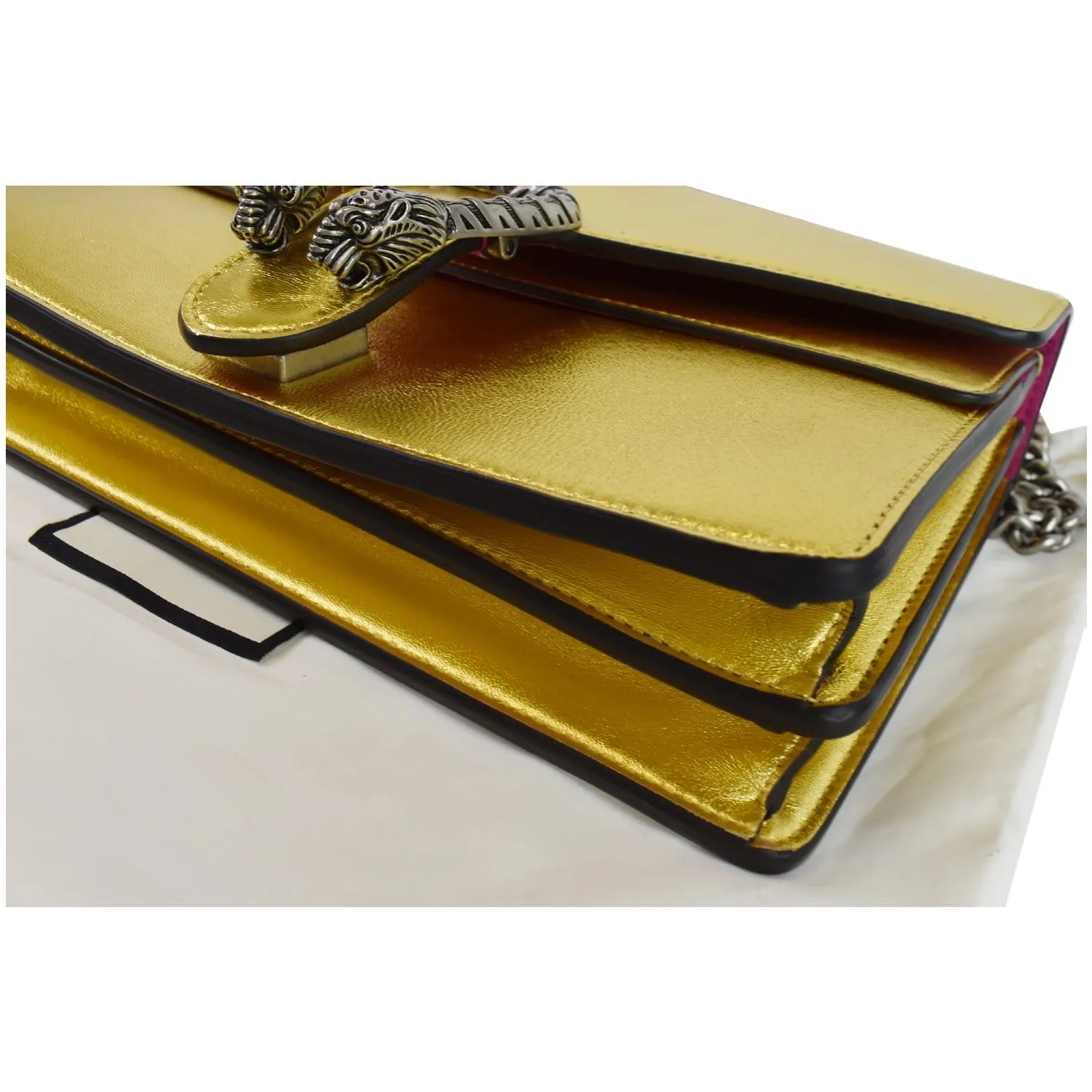 GUCCI Dionysus Small Satin Shoulder Bag Gold 400249
