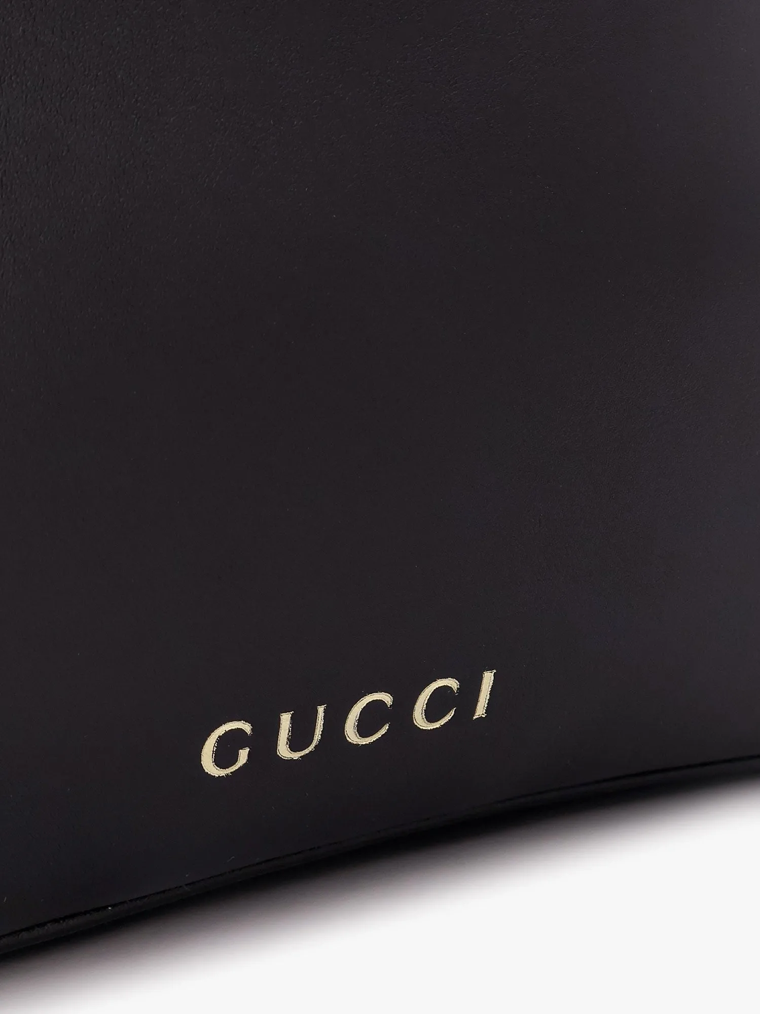 Gucci Gg Emblem Leather Shoulder Bag With Frontal Logo