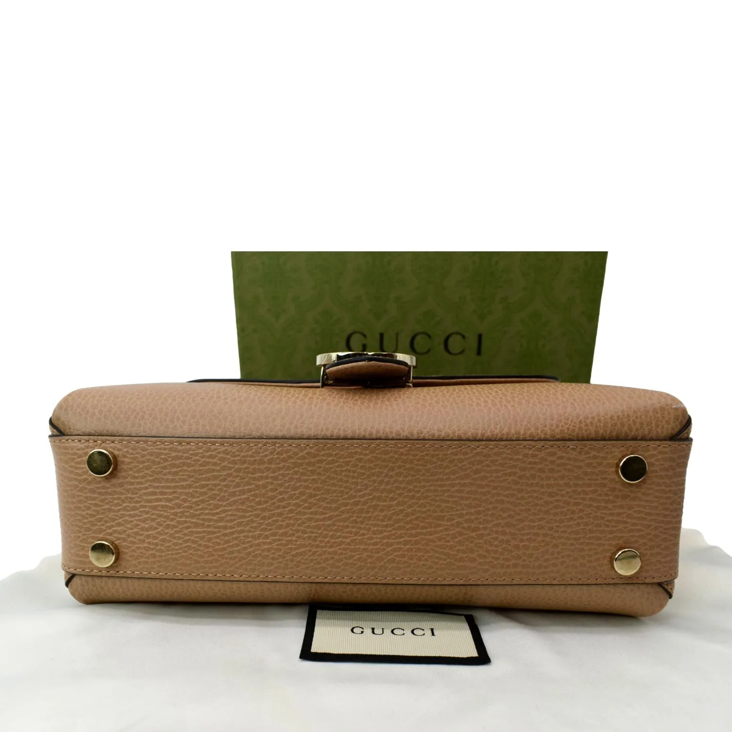 GUCCI GG Interlocking Leather Chain Shoulder Bag Brown 510302