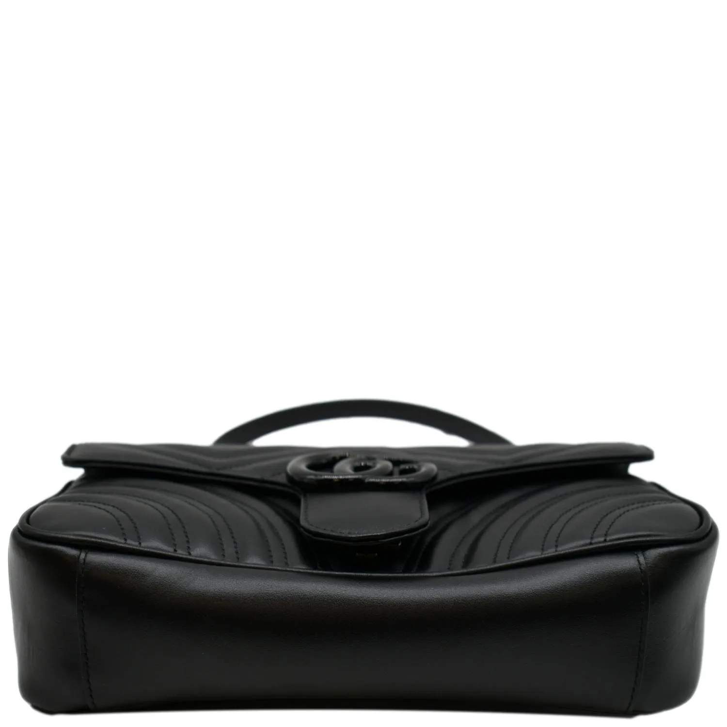 GUCCI GG Marmont Small Matelasse Chevron Leather Shoulder Bag Black 443497