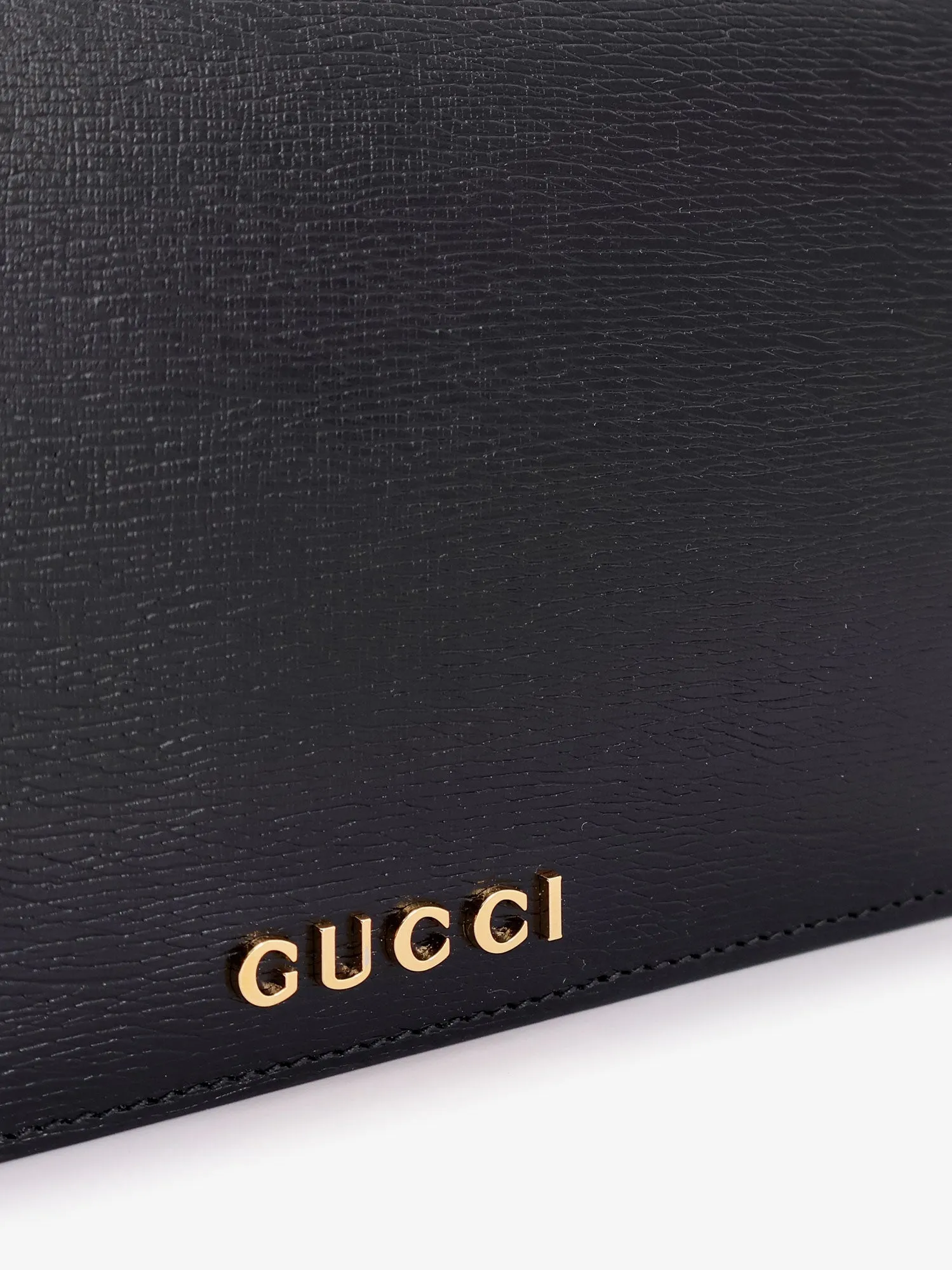 Gucci Leather Wallet With Removable Metal Shoulder Strap