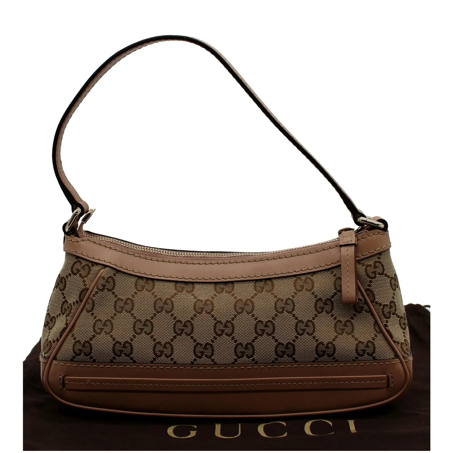 GUCCI Mayfair Small Bow GG Canvas Shoulder Bag Rose Beige 269893